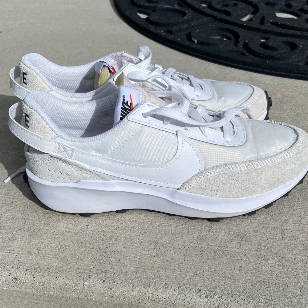 Nike Women's Cream and White Sneakers